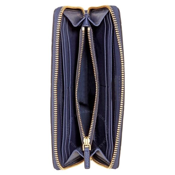 Tory Burch Savannah Quilted Leather ZIP AROUND wallet in Navy- NWT - Picture 4 of 10